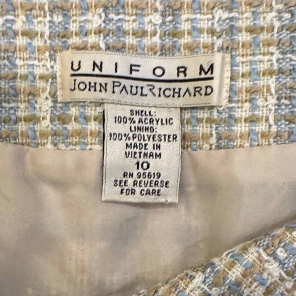 Chic Tweed Tan Skirt - Picture 3 of 3